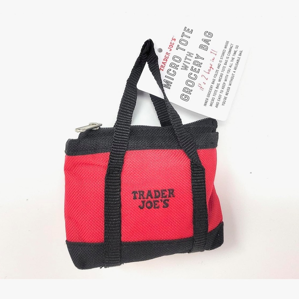 Trader Joes Reusable Grocery Bag and Micro Tote, 2 Bags in One